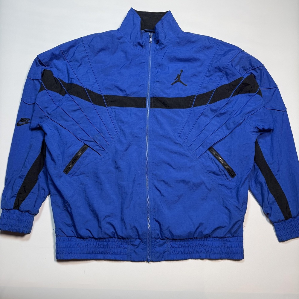 Air Jordan‎ AJ 5 Vault Jacket Mens Medium Blue Windbreaker Full Zip 907789-480